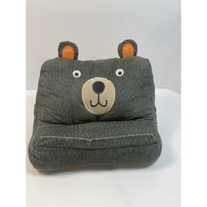 Pillowfort Gray Plush Bear Book & Tablet Lap Stand Holder Buddy Drink Pocket